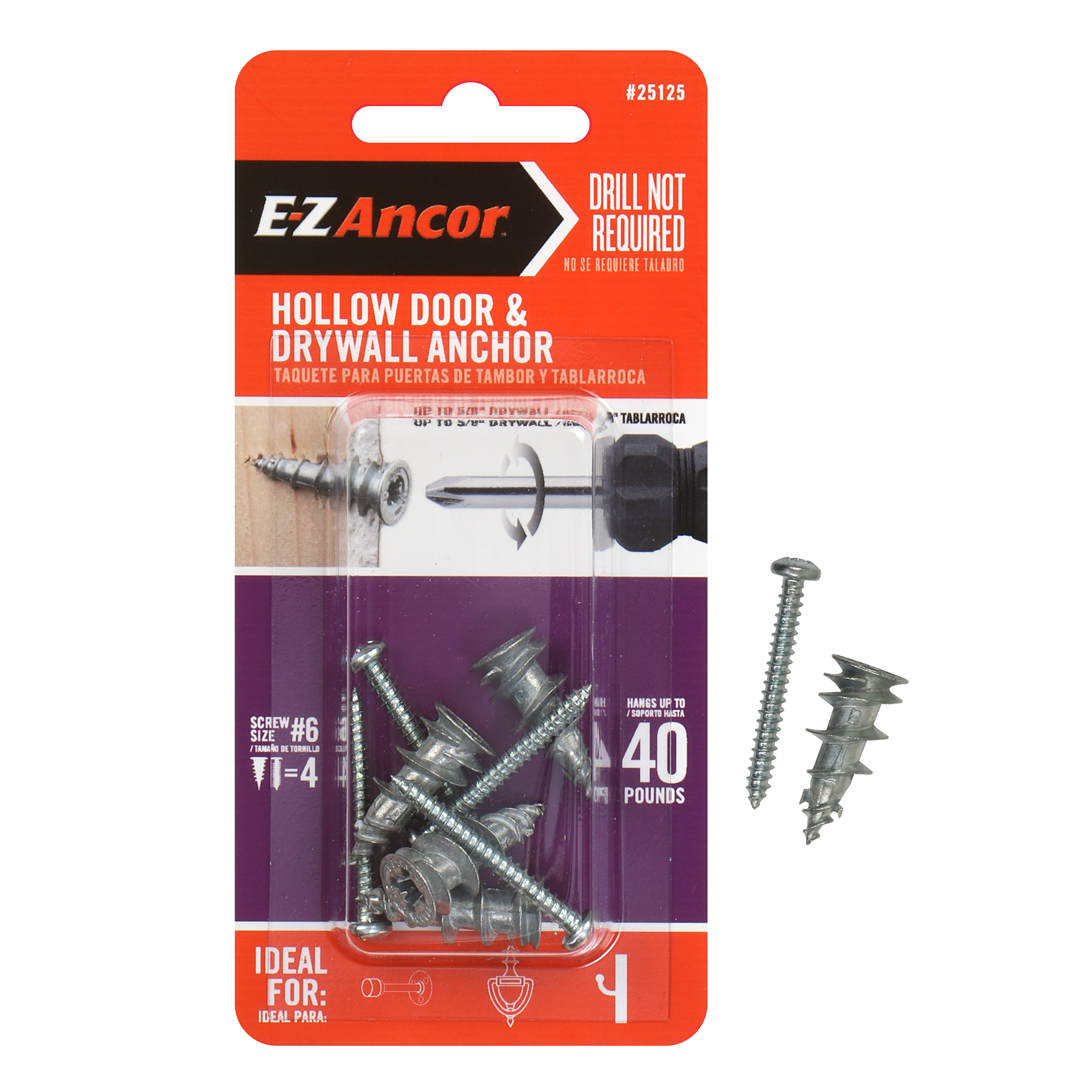 E-Z Ancor 1 in. Hollow Door and Drywall Anchors (25-Pack)